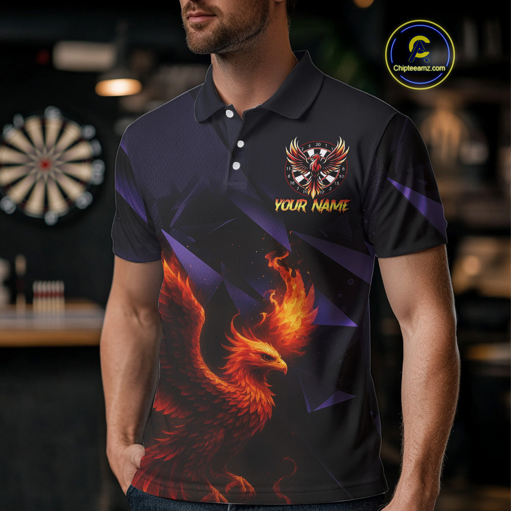Personalized Phoenix Dartboard 3D Dart Shirts For Men Custom Darts Jerseys Polo & Quarter Zip TDM4164