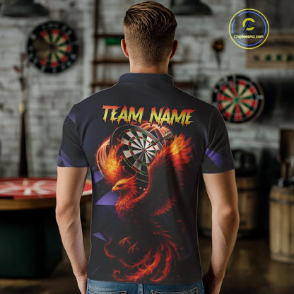 Personalized Phoenix Dartboard 3D Dart Shirts For Men Custom Darts Jerseys Polo & Quarter Zip TDM4164