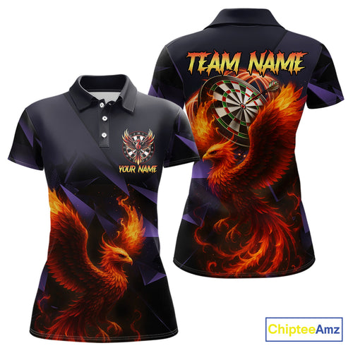 Personalized Phoenix Dartboard 3D Dart Shirts For Women Custom Darts Jerseys Polo & Quarter Zip TDM4164