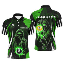 Load image into Gallery viewer, Funny Green Grim Reaper 8 Ball &amp; 9 Ball Billiard Shirts For Men Custom League Billiard Jerseys TDM2463