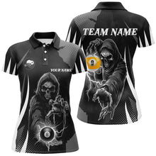 Load image into Gallery viewer, Funny Black Grim Reaper 8 Ball &amp; 9 Ball Billiard Shirts For Women Custom League Billiard Jerseys TDM2464