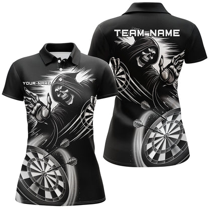 Personalized Black White Grim Reaper Dart Shirts For Women Custom  Dart Jerseys Team Uniform TDM2961