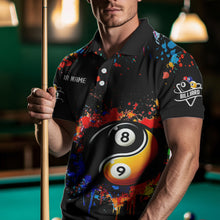 Load image into Gallery viewer, Funny Ying And Yang 8 Ball &amp; 9 Ball Colorful Splash Custom Billiard Shirt For Men, Billiard Jersey  TDM3703