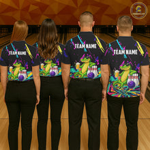 Load image into Gallery viewer, Colorful Bowling Jersey Funny Alligator Bowling Polo &amp; 1/4 Zip For Men Custom Bowling Team Shirts TDM6491