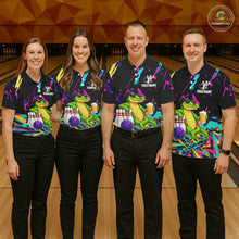 Load image into Gallery viewer, Colorful Bowling Jersey Funny Alligator Bowling Polo &amp; 1/4 Zip For Men Custom Bowling Team Shirts TDM6491