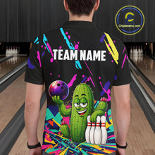Load image into Gallery viewer, Colorful Bowling Jersey Funny Cactus Bowling Polo &amp; 1/4 Zip For Men Custom Bowling Team Shirts TDM6492