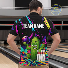 Load image into Gallery viewer, Colorful Bowling Jersey Funny Cactus Bowling Polo &amp; 1/4 Zip For Men Custom Bowling Team Shirts TDM6492