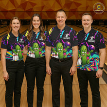Load image into Gallery viewer, Colorful Bowling Jersey Funny Cactus Bowling Polo &amp; 1/4 Zip For Men Custom Bowling Team Shirts TDM6492