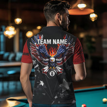 Load image into Gallery viewer, Personalized Eagle American Fire Flame Men Billiard Shirts Custom Patriotic Billiard Pool Jerseys TDM2726