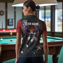 Load image into Gallery viewer, Personalized Eagle American Fire Flame Women Billiard Shirts Custom Patriotic Billiard Pool Jerseys TDM2726