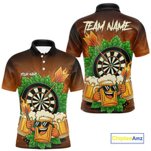 Load image into Gallery viewer, Funny Beer And Dartboard Mens Dart Shirts Custom Dart Jerseys Drinking Team Shirt Polo &amp; 1/4 Zip TDM5183
