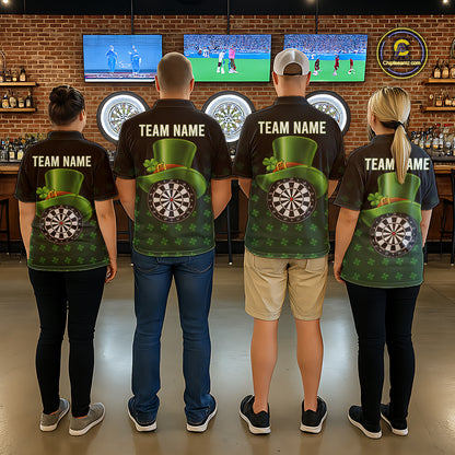 Black And Green St Patrick Day Shamrock Darts Shirt For Women Custom Lucky Darts Team Jersey TDM5705