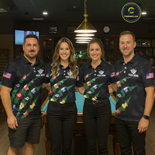 Load image into Gallery viewer, Personalized Scratch Black 8 Ball Billiard Shirt For Men, Pool Team Jersey Polo 1/4 Zip |Green TDM6070