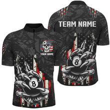 Load image into Gallery viewer, Funny Claw Tearing US Flag 8 Ball Pool Custom Billiard Shirts For Men, Patriotic Billiard Jerseys TDM1815