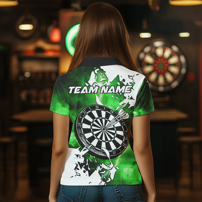 Lightning Grunge Dartboard Custom 3D Printed Darts Shirts For Women, Darts Team Jerseys |Green TDM3723