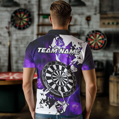 Lightning Grunge Dartboard Custom 3D Printed Darts Shirts For Men, Darts Team Jerseys |Purple TDM3724