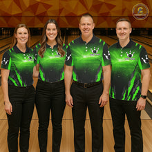 Load image into Gallery viewer, Green Thunder Lightning Cobra Snake Bowling Shirts For Women Custom Bowling Jersey Polo &amp; 1/4 Zip TDM6084