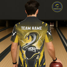 Load image into Gallery viewer, Yellow Thunder Lightning Cobra Snake Hawaiian Bowling Shirts For Women Custom Bowling Team TDM6085