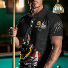 Load image into Gallery viewer, Funny Claw Tearing Us Flag Yin-Yang Billiard Shirt For Men Custom 8 &amp; 9 Ball Billiard Team Jerseys TDM4605