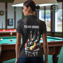 Load image into Gallery viewer, Funny Claw Tearing US Flag Yin-Yang Billiard Shirt For Women Custom 8 &amp; 9 Ball Billiard Team Jerseys TDM4605