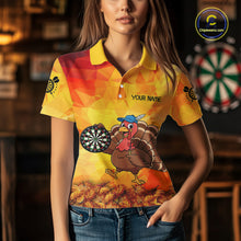 Load image into Gallery viewer, Funny Turkey Autumn Darts Shirt For Women Custom Thanksgiving Shirt For Dart Lover, Darts Jersey TDM4804