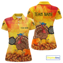 Load image into Gallery viewer, Funny Turkey Autumn Darts Shirt For Women Custom Thanksgiving Shirt For Dart Lover, Darts Jersey TDM4804