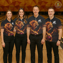 Load image into Gallery viewer, Personalized Fire Flame Lion Bowling Jersey For Men Custom Bowling Team Shirt Polo &amp; 1/4 Zip TDM6115