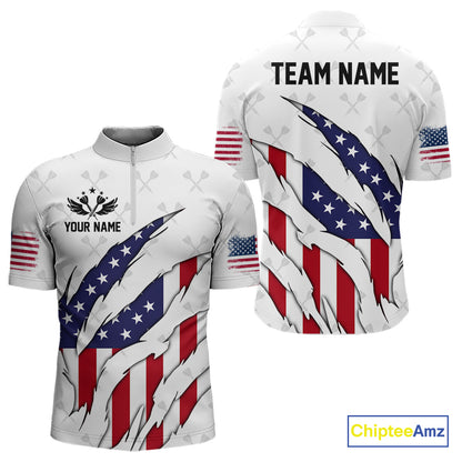 US Flag Patriotic Dart Shirt With Pocket Option For Men Custom Darts Jersey TDM4024