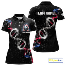 Load image into Gallery viewer, Customized American Flag Smoke DNA 8 Ball Pool Jersey For Women, Patriotic Billiard Team Shirts TDM4625