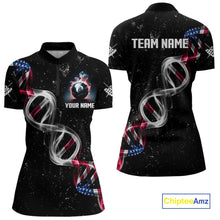 Load image into Gallery viewer, Customized American Flag Smoke DNA 8 Ball Pool Jersey For Women, Patriotic Billiard Team Shirts TDM4625
