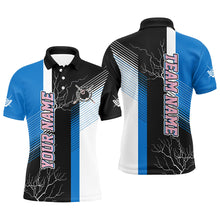 Load image into Gallery viewer, Personalized Black Blue Billiard Polo &amp; Quarter Zip For Men Custom 8 Ball Pool Billiard Team Jersey TDM3270