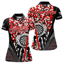 Load image into Gallery viewer, Personalized Red Camo Skull Dart Shirts For Women Custom Funny Skull Dart Jerseys Polo &amp; 1/4 Zip TDM3770