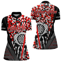 Load image into Gallery viewer, Personalized Red Camo Skull Dart Shirts For Women Custom Funny Skull Dart Jerseys Polo &amp; 1/4 Zip TDM3770