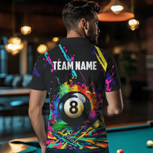 Load image into Gallery viewer, Personalized Colorful 8 Ball Pool Billiard Shirts For Men, Funny Billiard Shirts Pool Team Jerseys TDM3771