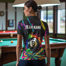 Load image into Gallery viewer, Personalized Colorful 8 Ball Pool Billiard Shirts For Women, Funny Billiard Shirts Pool Team Jerseys TDM3771