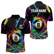 Load image into Gallery viewer, Personalized Colorful 8 Ball Pool Billiard Shirts For Men, Funny Billiard Shirts Pool Team Jerseys TDM3771