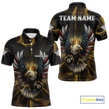 Load image into Gallery viewer, Personalized Crown American Flag Eagle 8 Ball Billiard Shirt For Men Custom Pool Team Jersey TDM5043