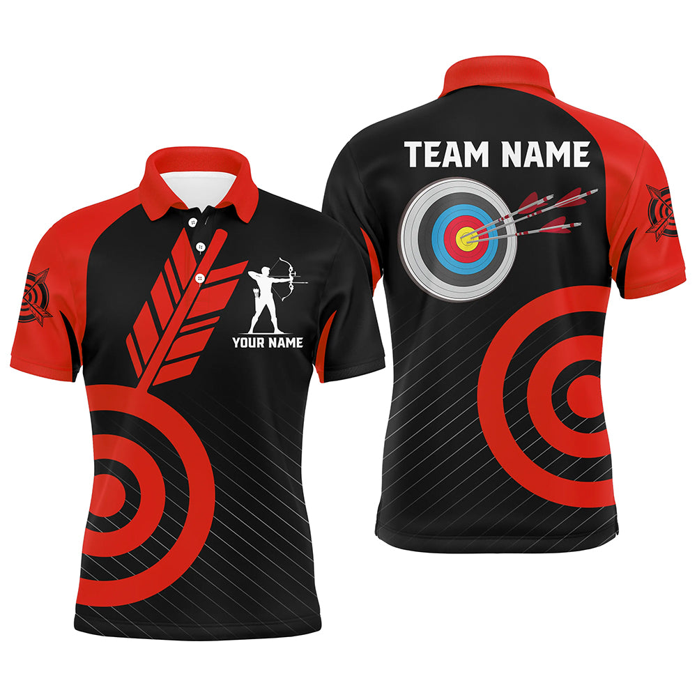 Personalized Red Archery Jerseys For Men Custom Archery Polo Shirts Team League Archery Shirts TDM1494