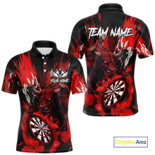 Load image into Gallery viewer, Personalized Red Dartboard Splash Bull Darts Shirt For Men Custom Dart Jersey Team Polo &amp; 1/4 Zip TDM5276