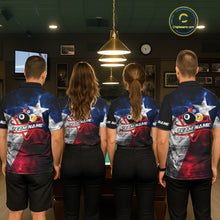 Load image into Gallery viewer, Custom Smoke Texas Flag Billiard Shirt For Women, Patriotic Billiard Team Shirt Polo &amp; Quarter Zip TDM6585