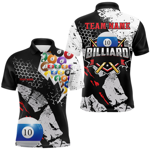 Personalized Grunge Style 10 Ball Billiard Shirts For Men Custom 10 Ball Pool Billiard Team Jerseys TDM3486