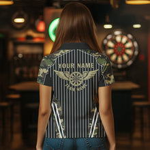 Load image into Gallery viewer, Green Camo Dartboard Pulse Heartbeat Custom Women Dart Shirts, Funny Wings Cool Dart Team Jerseys TDM3619