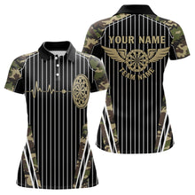 Load image into Gallery viewer, Green Camo Dartboard Pulse Heartbeat Custom Women Dart Shirts, Funny Wings Cool Dart Team Jerseys TDM3619