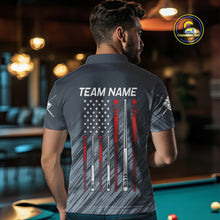 Load image into Gallery viewer, Personalized Billiard US Flag 9 Ball Pool Shirt For Men, Billiard Team Jersey Polo &amp; 1/4 Zip TDM4426