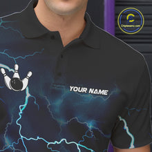 Load image into Gallery viewer, Personalized Thunder Lightning Tornado Funny Bowling Shirt For Men Custom Bowling Team Jersey TDM4854