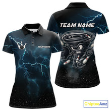 Load image into Gallery viewer, Personalized Thunder Lightning Tornado Funny Bowling Shirt For Women Custom Bowling Team Jersey TDM4854