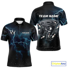 Load image into Gallery viewer, Personalized Thunder Lightning Tornado Funny Bowling Shirt For Men Custom Bowling Team Jersey TDM4854