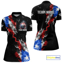 Load image into Gallery viewer, Personalize Puerto Rico Flag Smoke Billiard Shirt For Women Custom Patriotic 8 Ball Pool Team Jersey TDM0976
