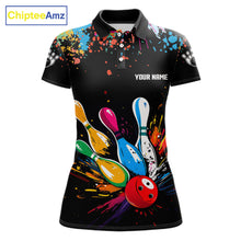Load image into Gallery viewer, Funny Colorful Bowling Shirts For Women Custom Bowling Team Jersey Polo &amp; 1/4 Zip, Bowling Gifts TDM6590