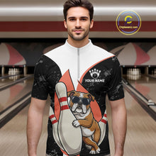 Load image into Gallery viewer, Personalized Funny Bulldog Bowling Shirts For Men Custom Bowling Team Jersey Polo &amp; 1/4 Zip TDM6595